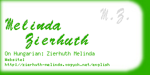 melinda zierhuth business card